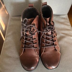 Josef Seibel Dark Brown Lace-Up Ankle Boots